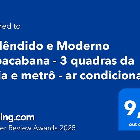 Esplendido E Moderno Copacabana - 3 Quadras Da Praia E Metro - Ar Condicionado Río de Janeiro Exterior foto